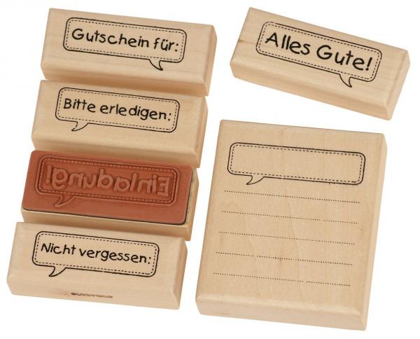 Holzstempel ""Was ist los?""